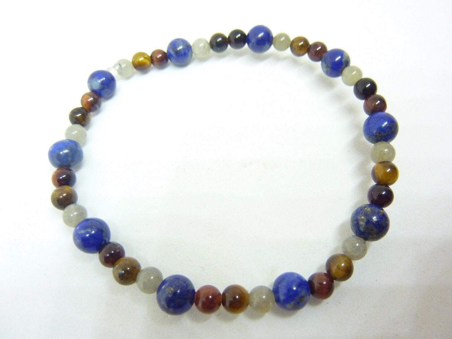 Bracelet protection oeil de tigre-taureau-Labradorite-Lapis lazuli perles 6-4 mm – Image 2