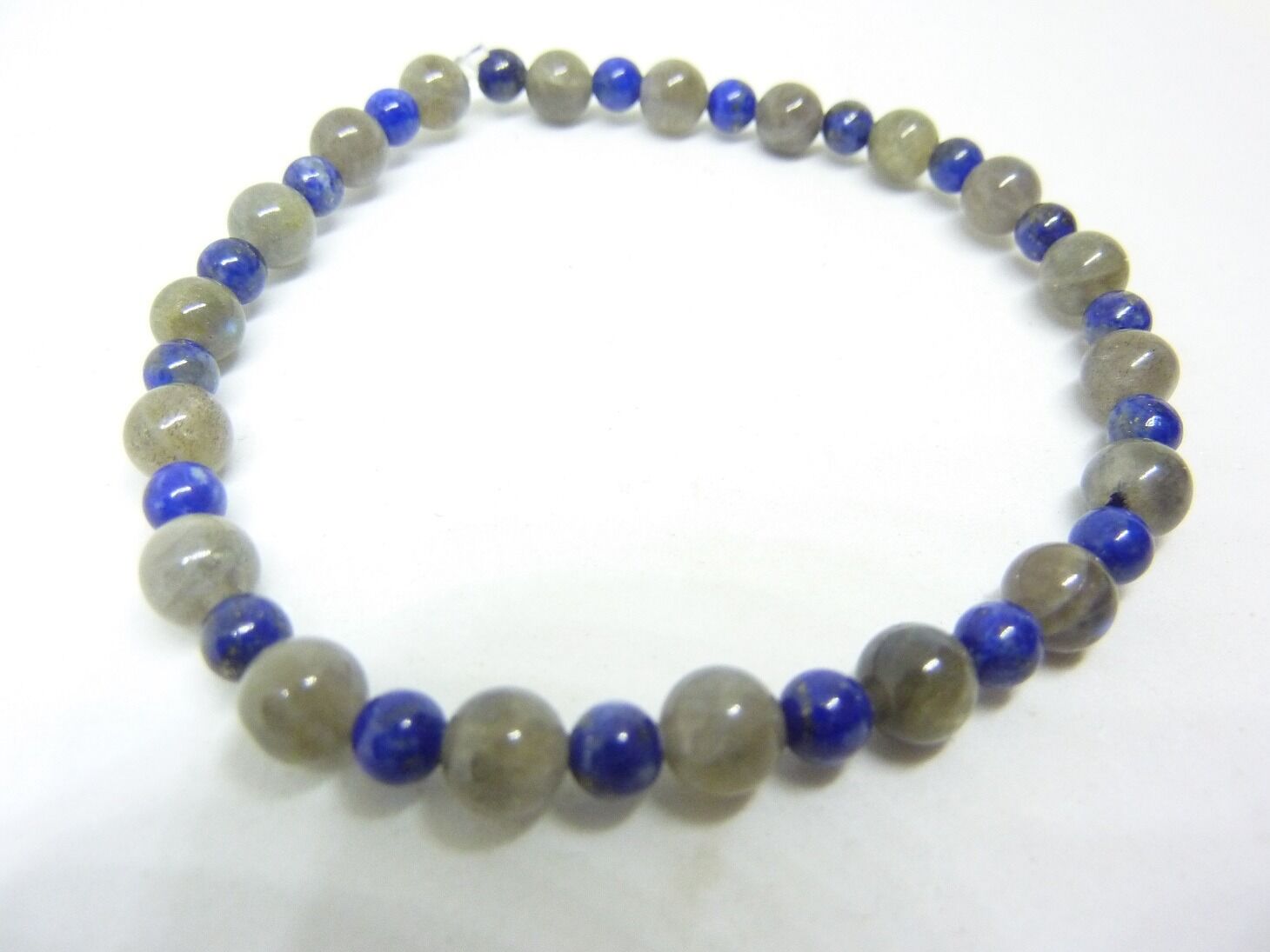 BRACELET PROTECTION: LABRADORITE,LAPIS LAZULI 6-4 MM