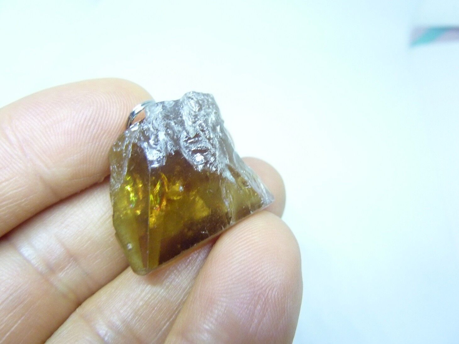 SUBLIME PENDENTIF TOPAZE IMPERIALE GEMME 19 GR 95 CARATS TRES RARE ref 7230