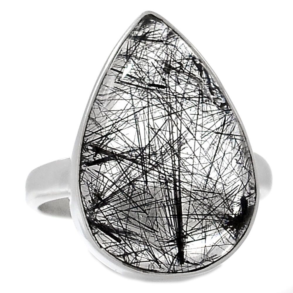 BAGUE Quartz Tourmaliné monture argent 925 TAILLE 61 ref 0880