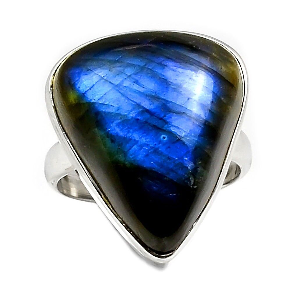 SUBLIME BAGUE EN LABRADORITE & ARGENT 925 TAILLE 56 1/2 ref 3280