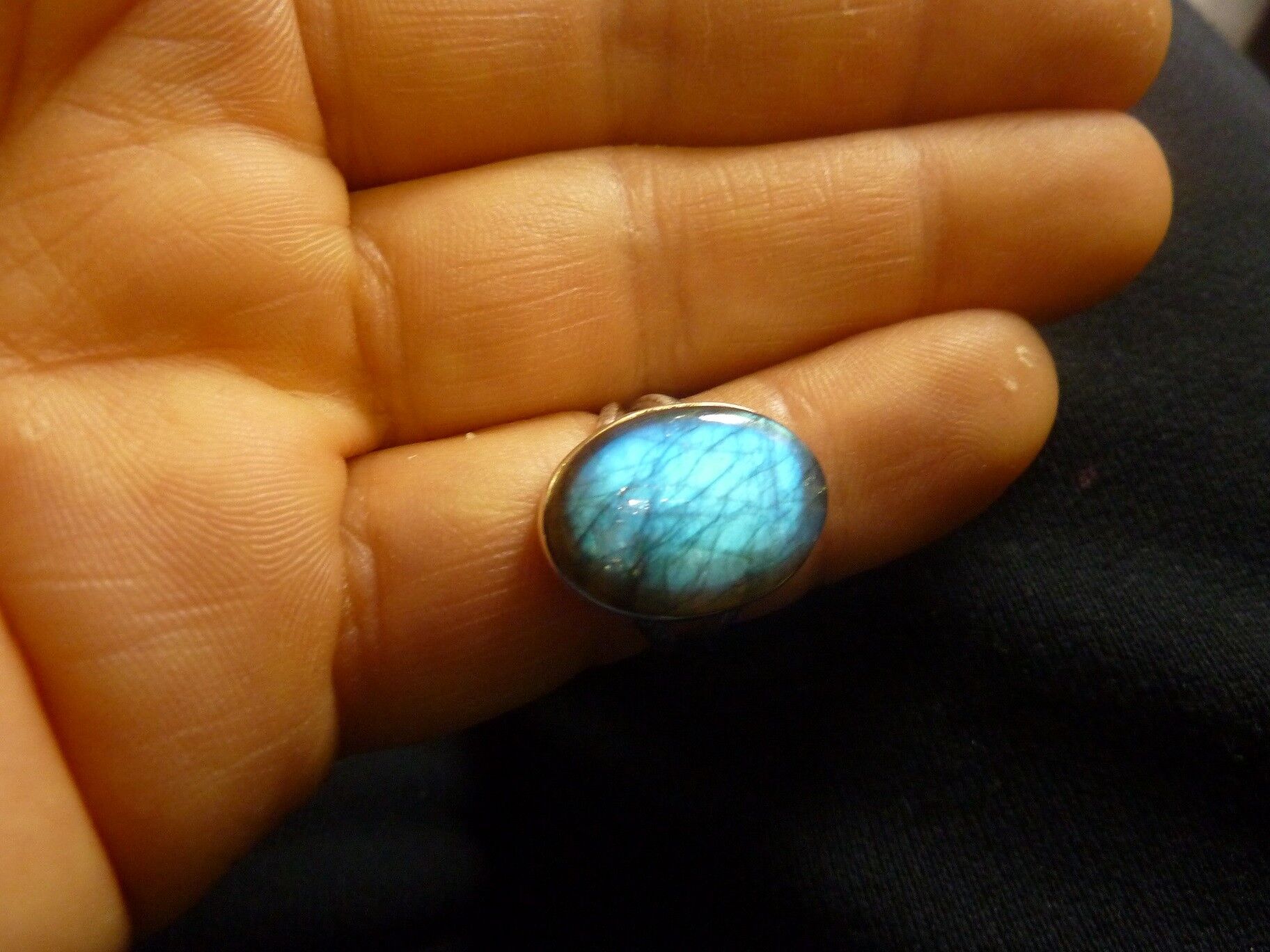 SUBLIME BAGUE EN LABRADORITE & ARGENT 925 TAILLE 52 3/4 ref 2565 – Image 3