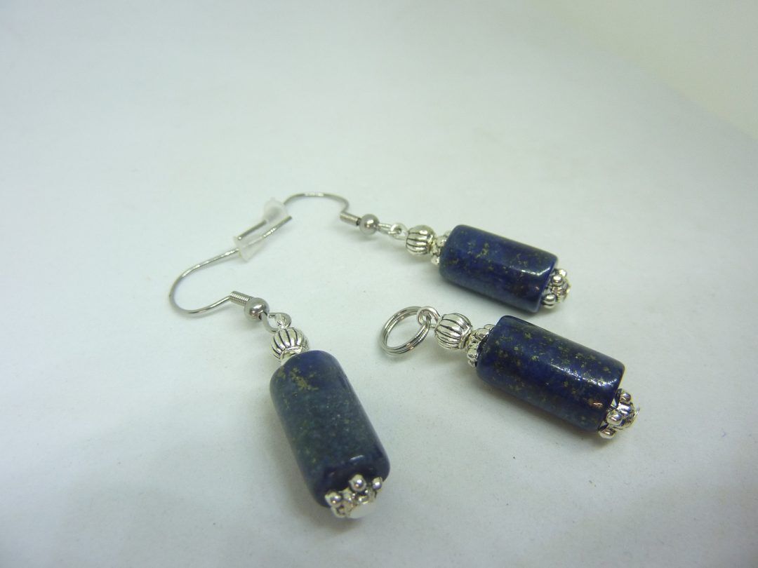 BOUCLES D'OREILLES ET PENDENTIF LAPIS LAZULI – Image 2