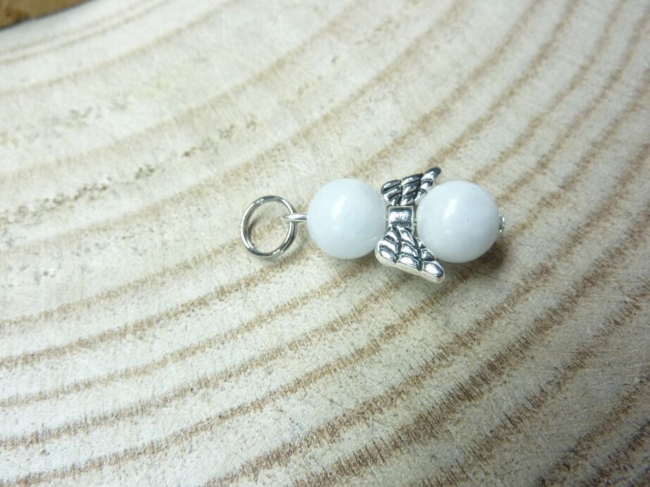 Pendentif célestine ange-perles rondes 8 mm