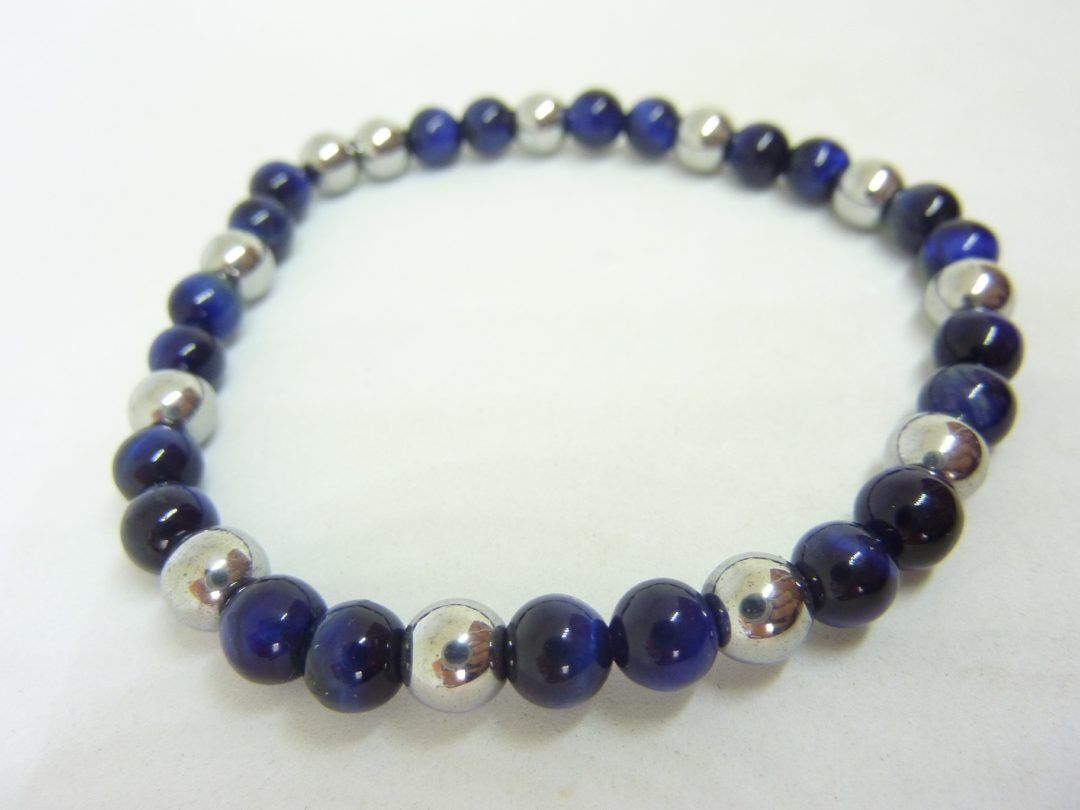 Bracelet oeil de faucon,hématite Perles rondes 6 mm