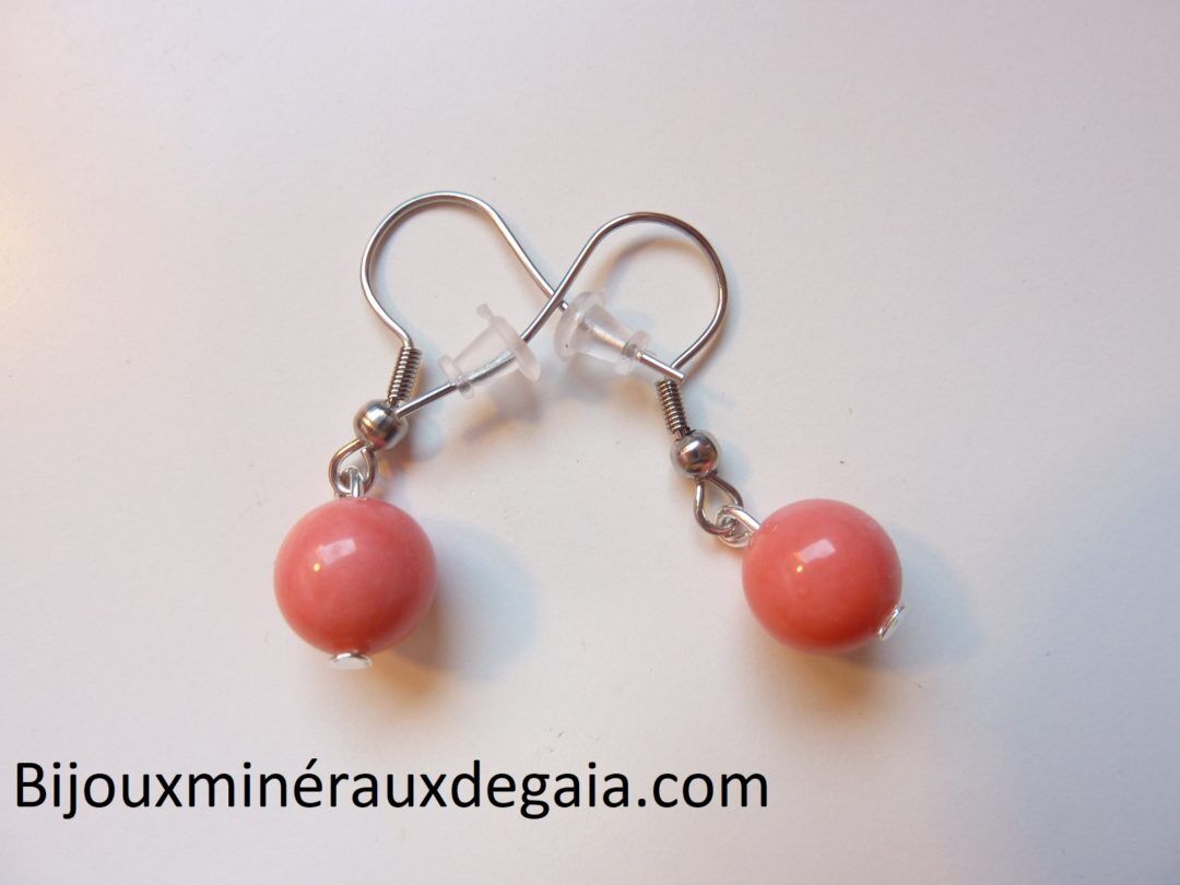 BOUCLES D'OREILLES CORAIL ROSE