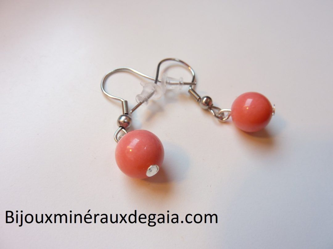 BOUCLES D'OREILLES CORAIL ROSE