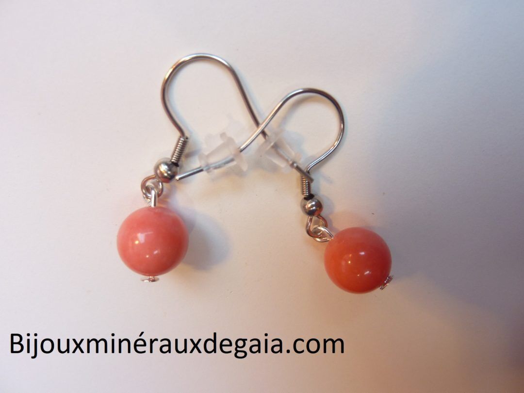 BOUCLES D'OREILLES CORAIL ROSE