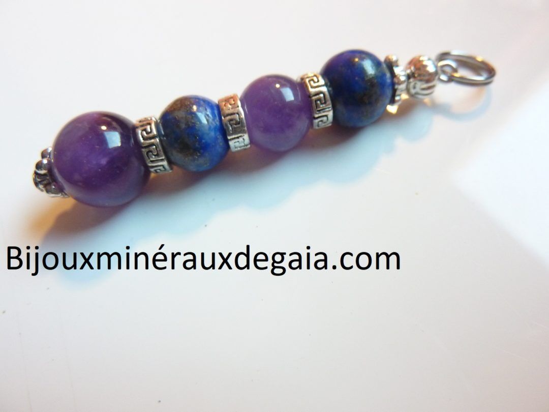 Pendentif Améthyste-Lapis lazuli