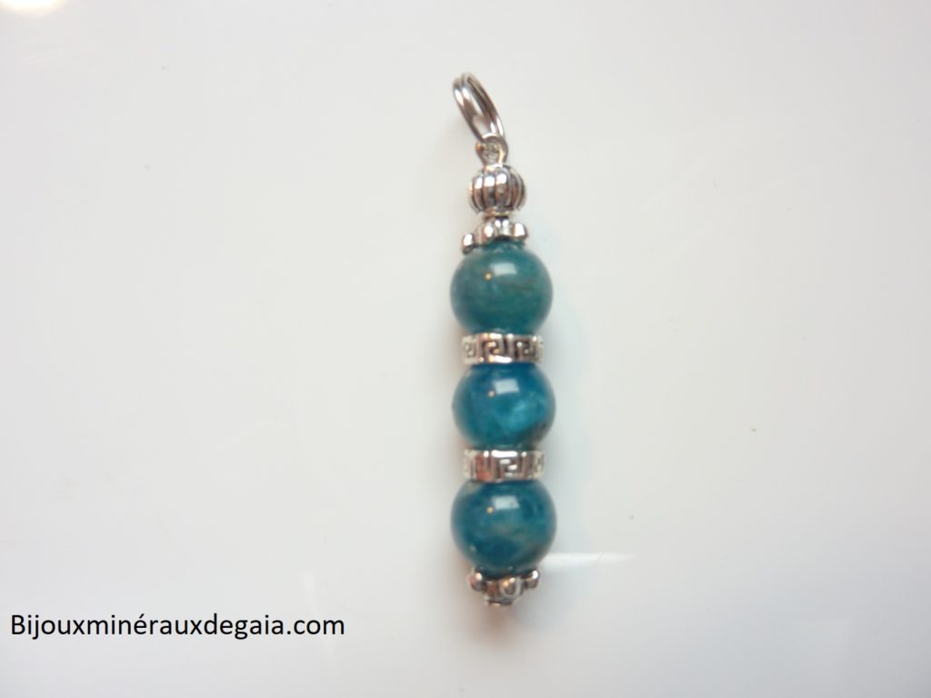 Pendentif Apatite-perles rondes 8 mm