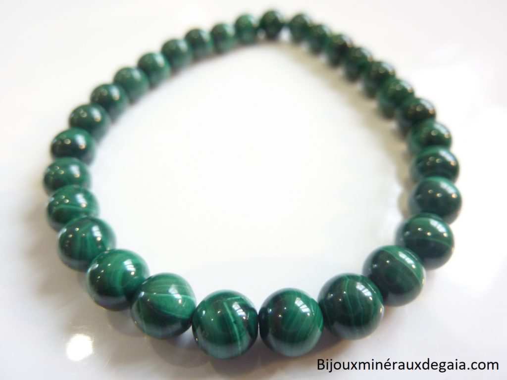 Bracelet Malachite - Perles rondes 6 mm