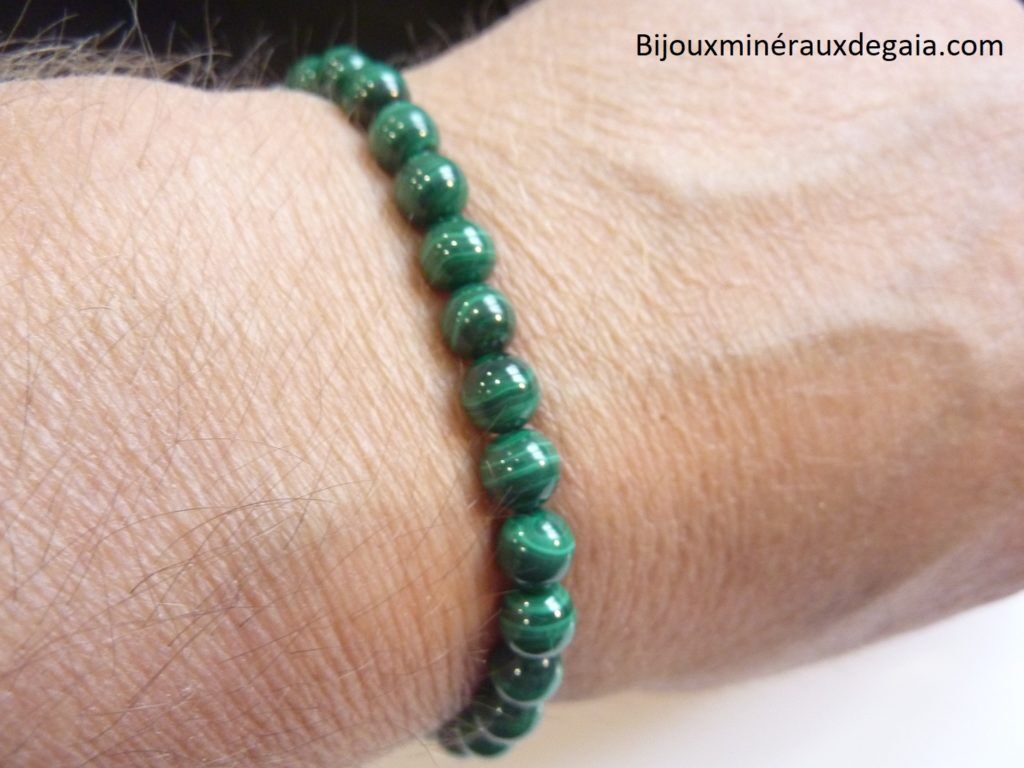 Bracelet Malachite-Perles rondes 6 mm
