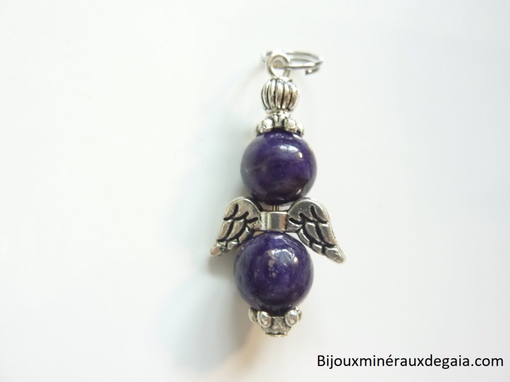 Pendentif charoite ange