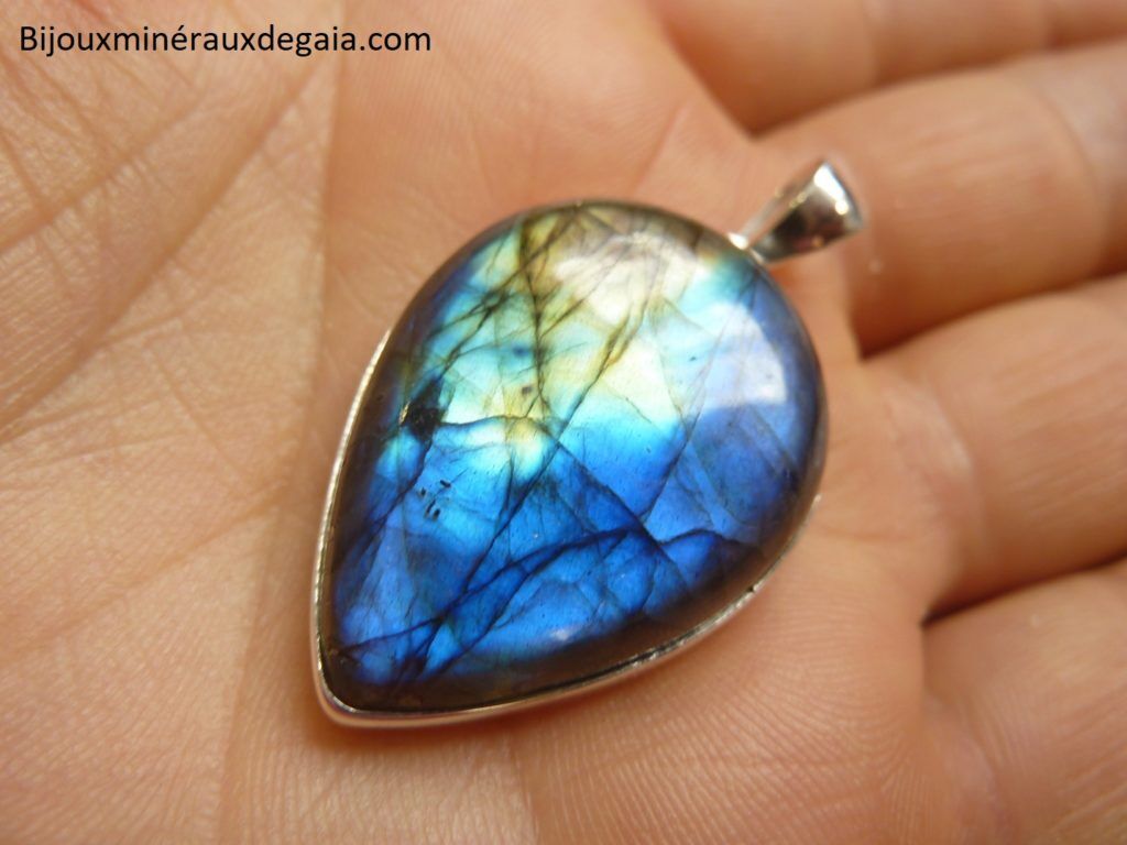 Pendentif Labradorite Monture argent 925 ref 4485
