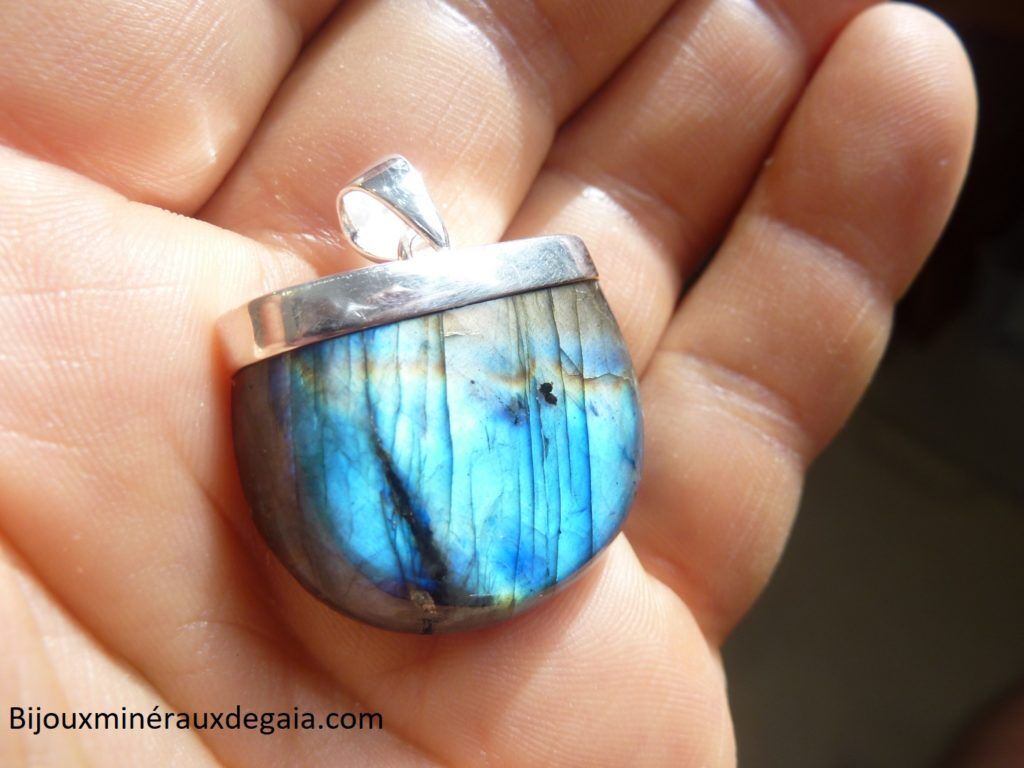 Pendentif Labradorite Monture argent 925 ref 8902