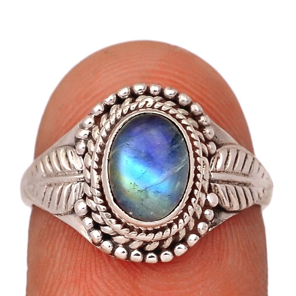 BAGUE PIERRE DE LUNE MONTURE EN ARGENT 925.TAILLE 55 1/4 REF 1413