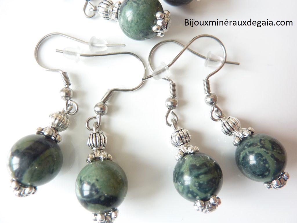 Boucles d'oreilles Jaspe Kambamba