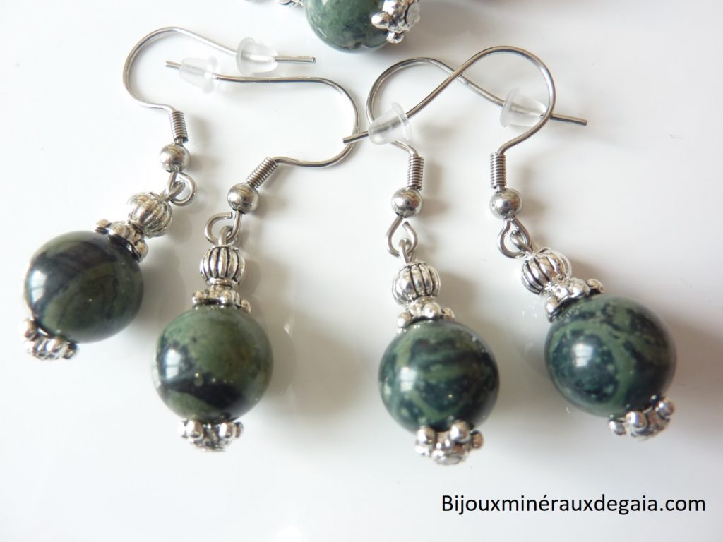 Boucles d'oreilles Jaspe Kambamba