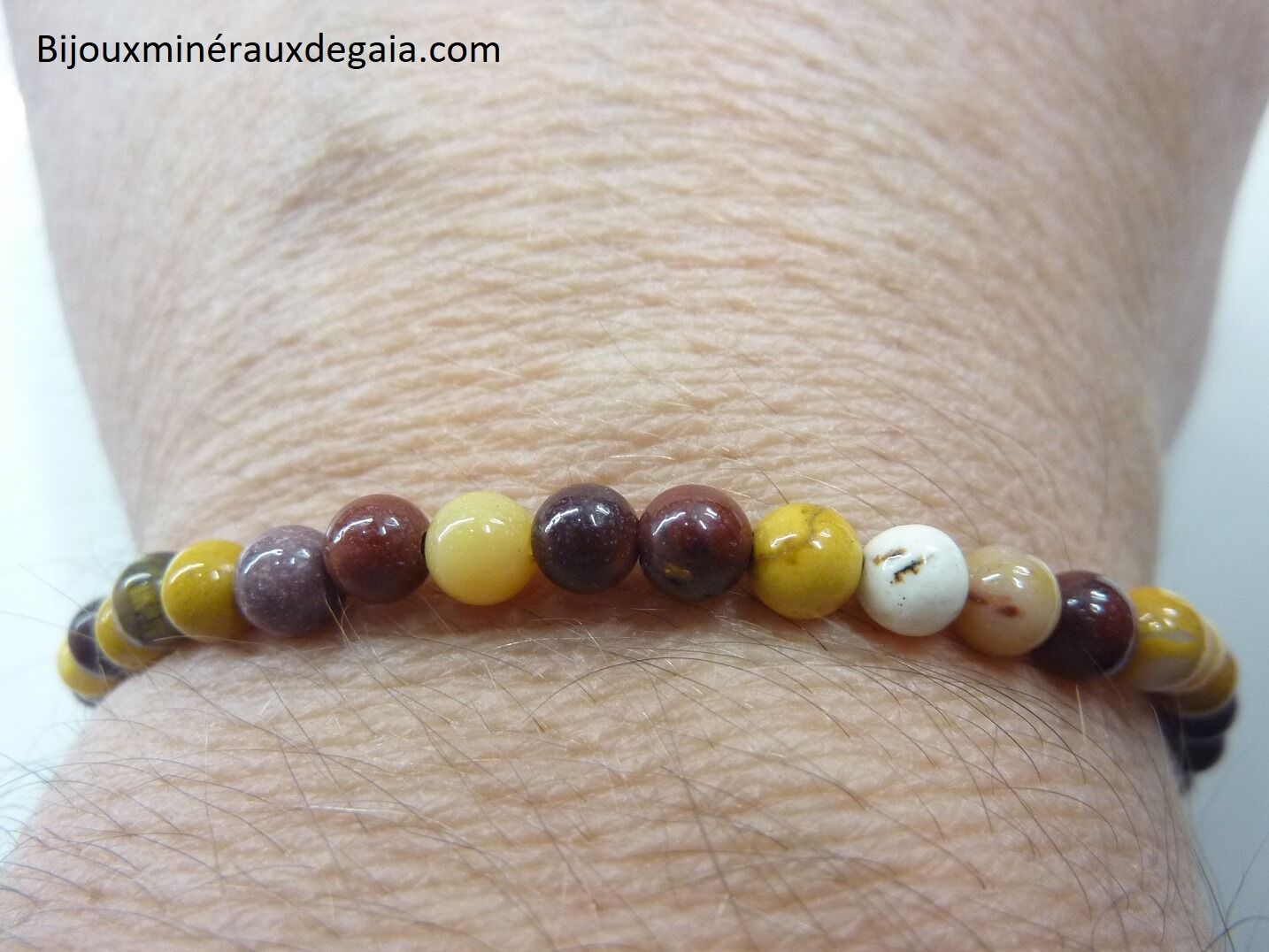 Bracelet Jaspe Mokaite - Perles rondes 4 mm