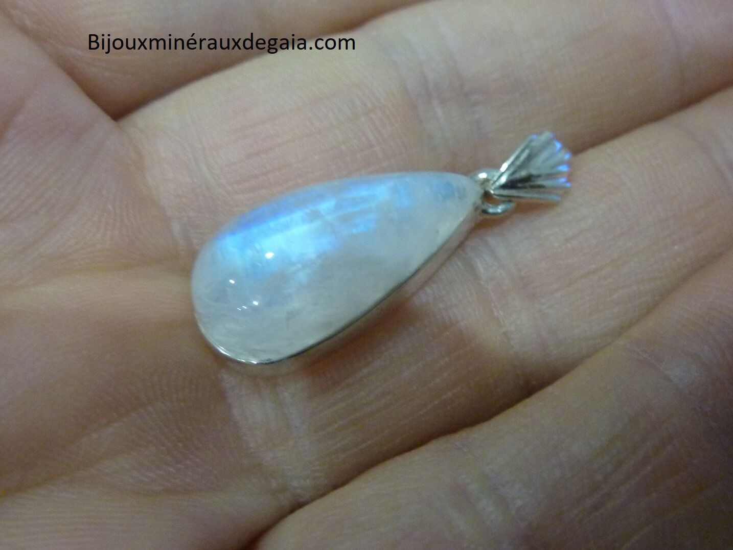 Pendentif Pierre de lune Monture argent 925 Ref 8973