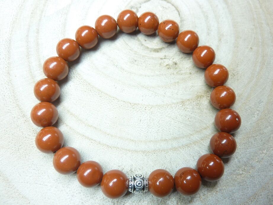 Bracelet Jaspe rouge - Perles 8 mm