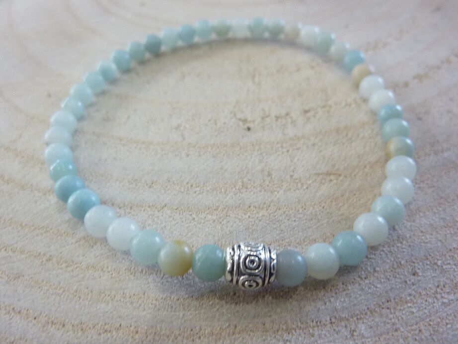 Bracelet Amazonite - Perles rondes 4 mm
