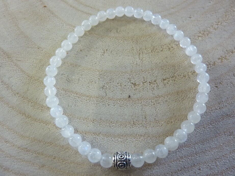 Bracelet Pierre de lune - Perles rondes 4 mm
