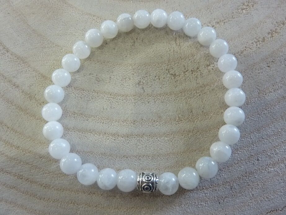 Bracelet Pierre de lune - Perles rondes 6 mm