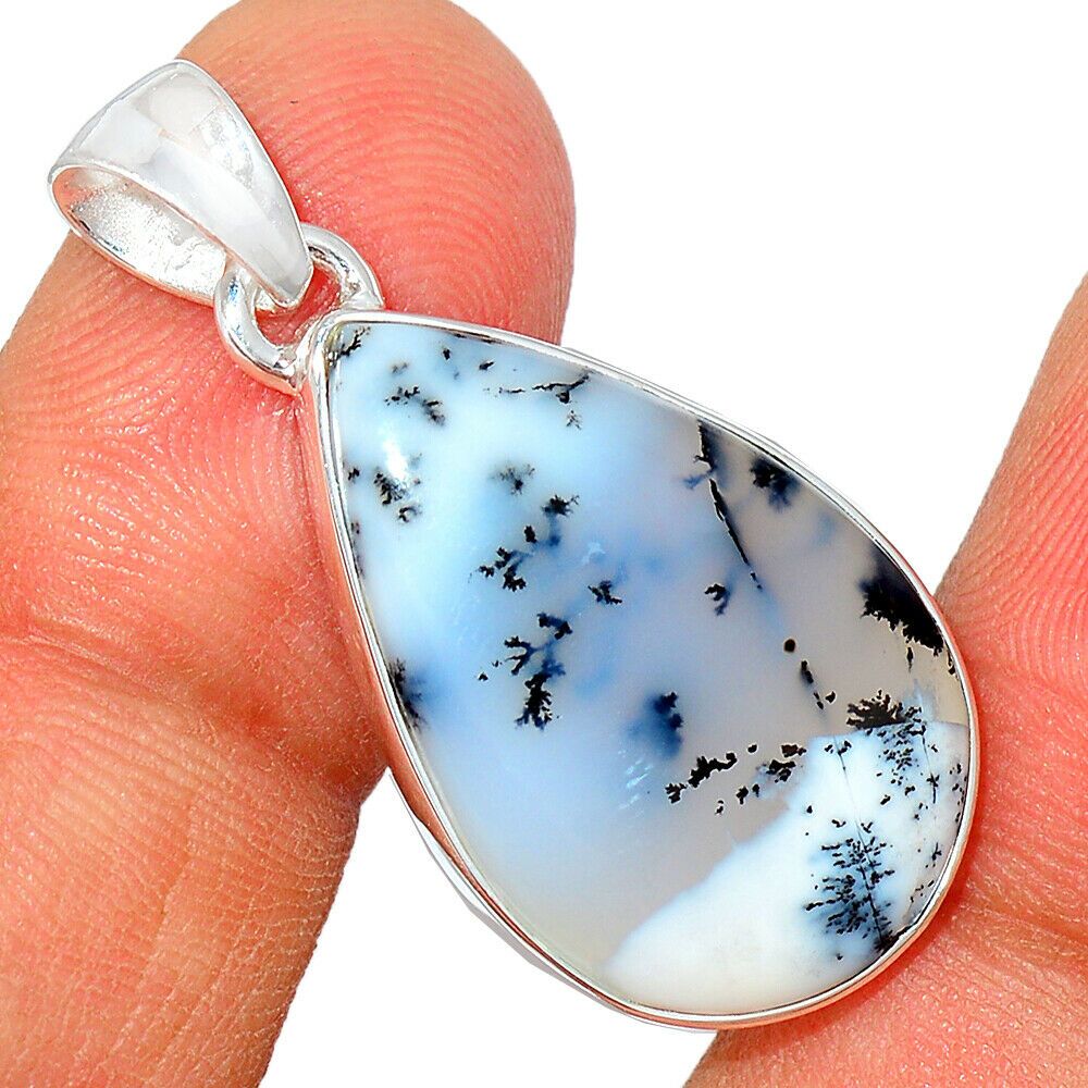 Pendentif Merlinite opale dentritique Monture argent 925 REF 7528