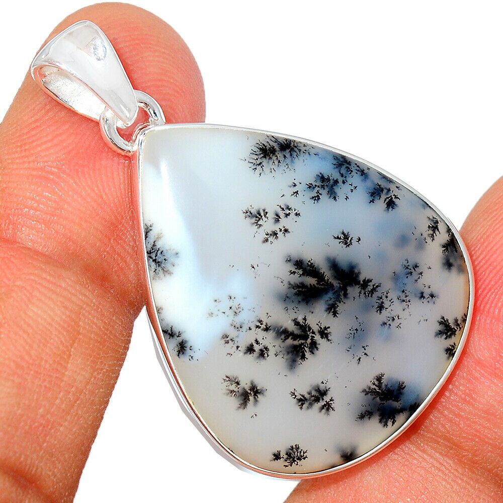 Pendentif Merlinite opale dentritique Monture argent 925 REF 7531