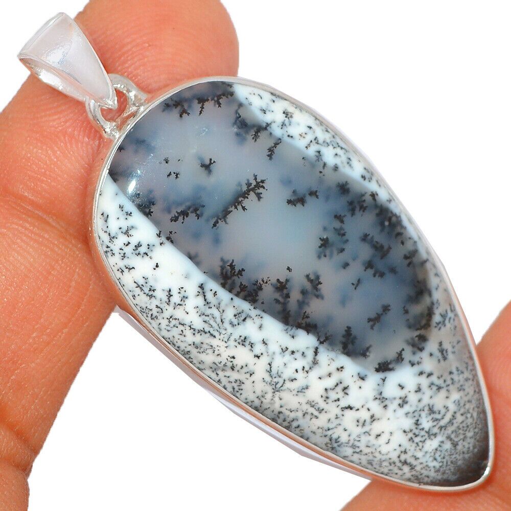 Pendentif Merlinite opale dentritique Monture argent 925 REF 8359