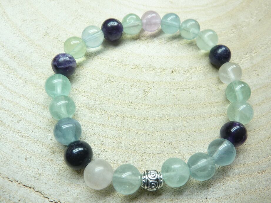 Bracelet Fluorite - Perles rondes 8 mm