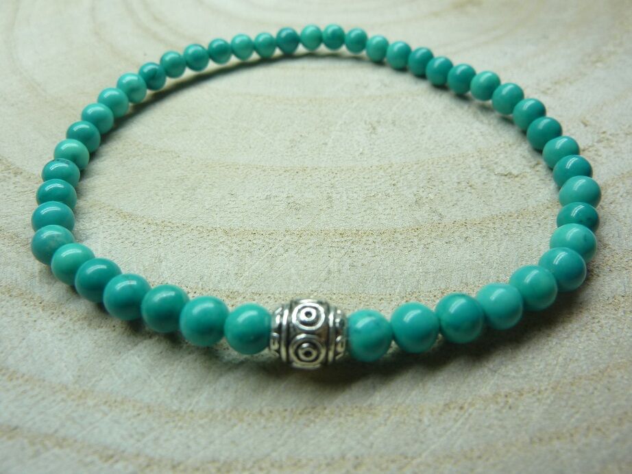 Bracelet Turquoise - Perles rondes 4 mm
