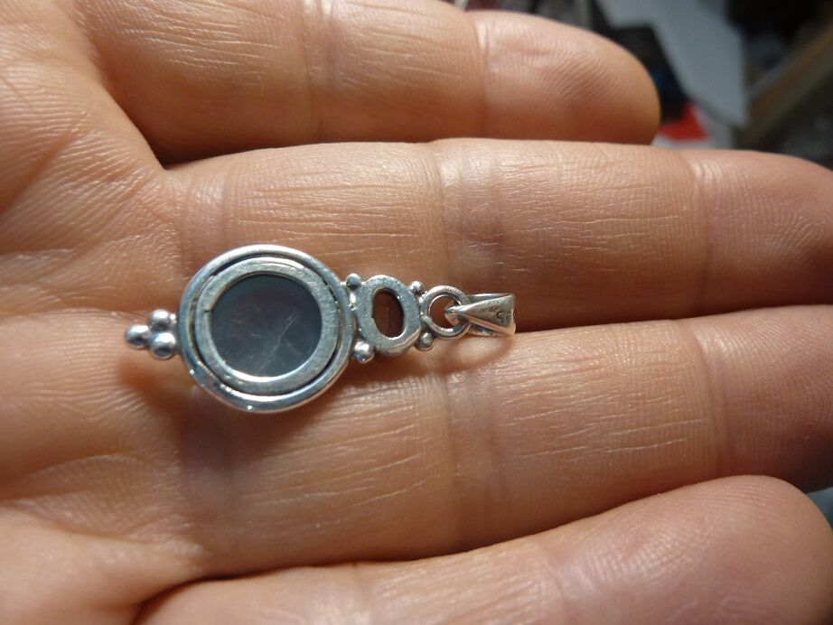 Pendentif Aigue marine Monture argent 925 ref 7151