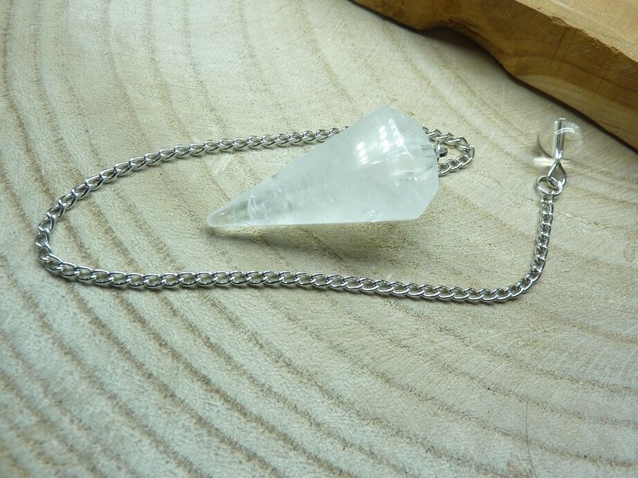Pendule Quartz cristal de roche Pointe - Radiesthésie