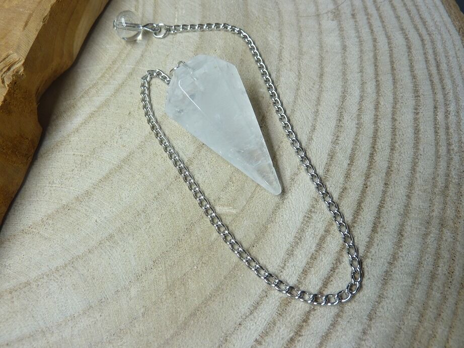 Pendule Quartz cristal de roche Pointe - Radiesthésie