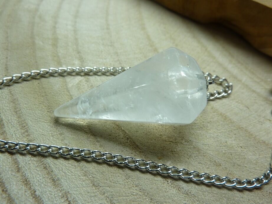 Pendule Quartz cristal de roche Pointe - Radiesthésie