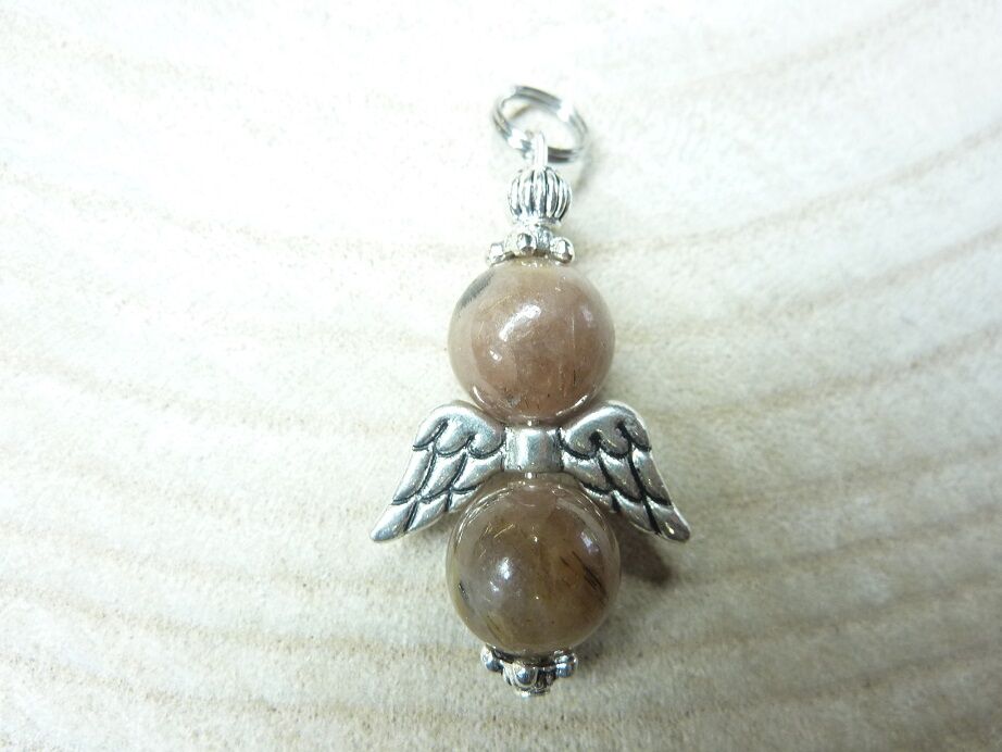 Pendentif Chiastolite-Andalousite - perles 10 mm