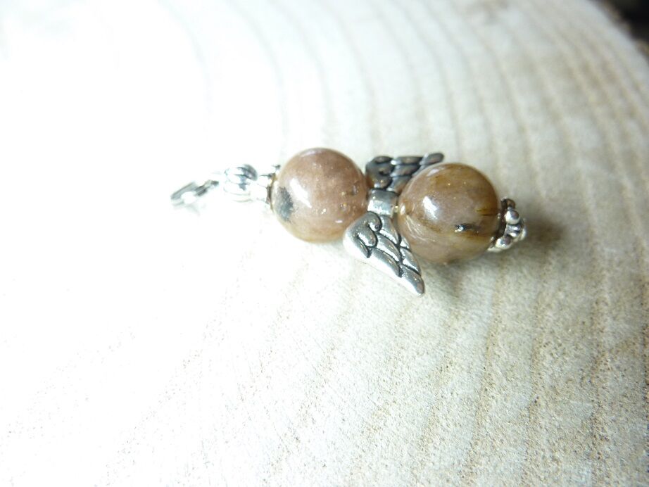 Pendentif Chiastolite-Andalousite - perles 10 mm