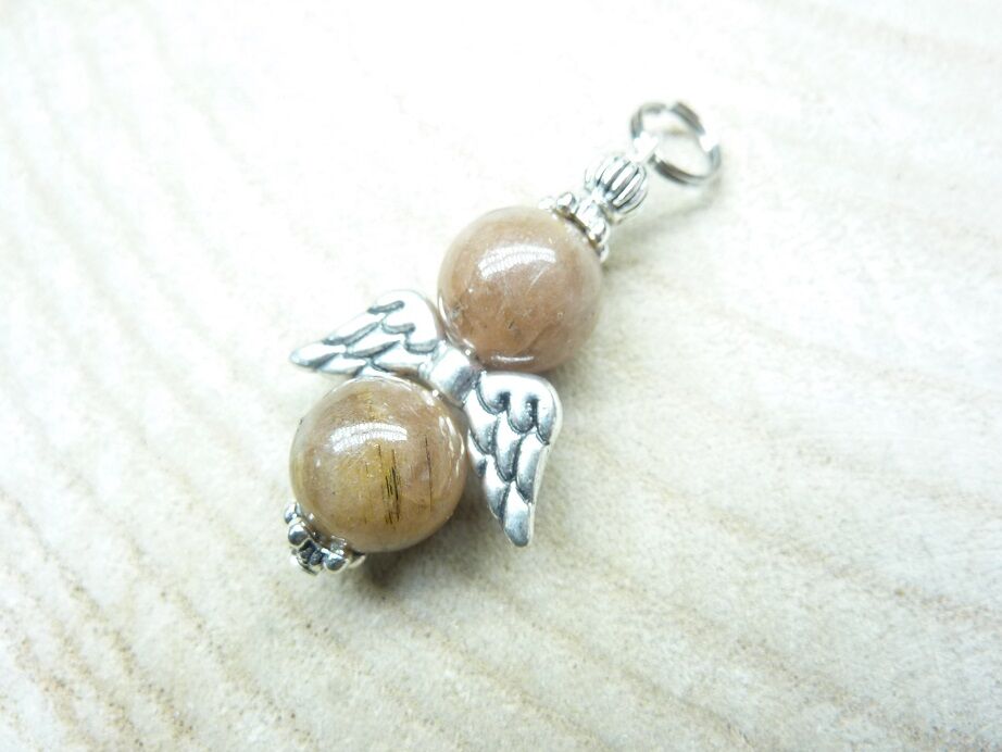 Pendentif Chiastolite-Andalousite - perles 10 mm