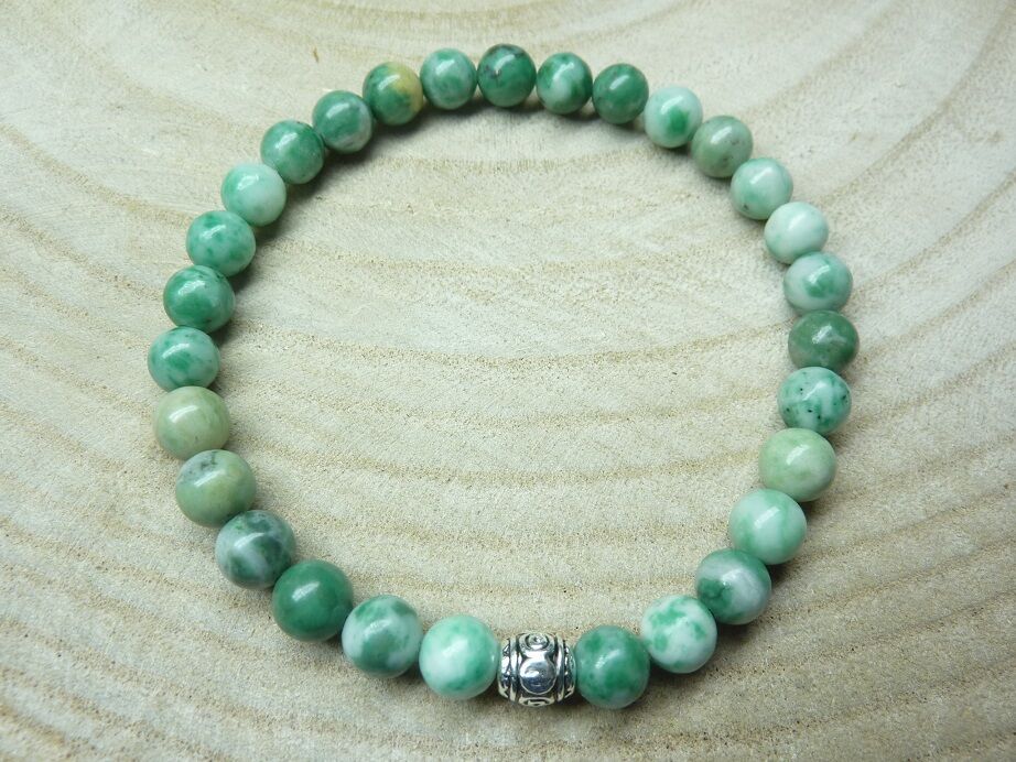 Bracelet Jade vert - Perles rondes 6 mm