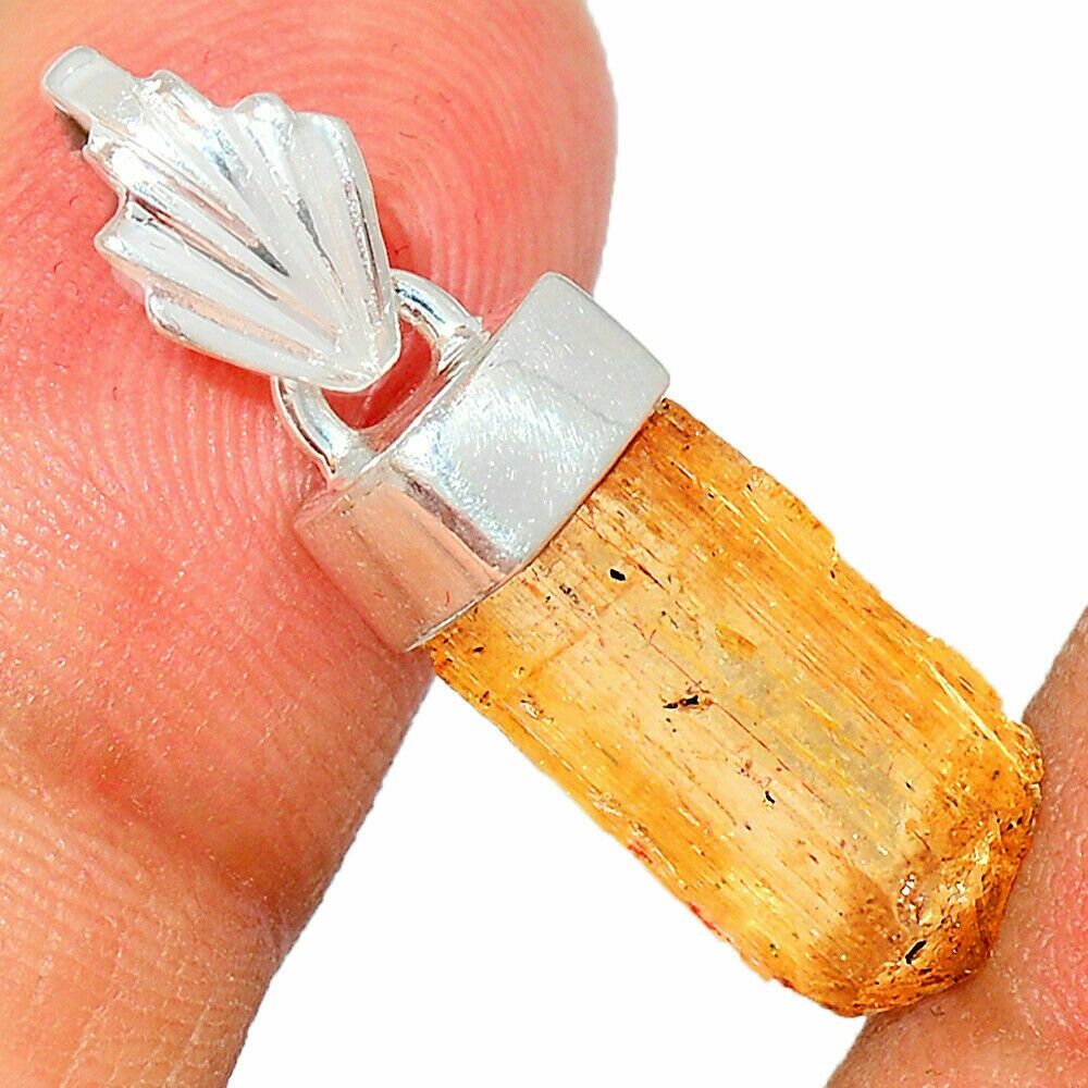 Pendentif Topaze impériale monture argent 925 ref 3934