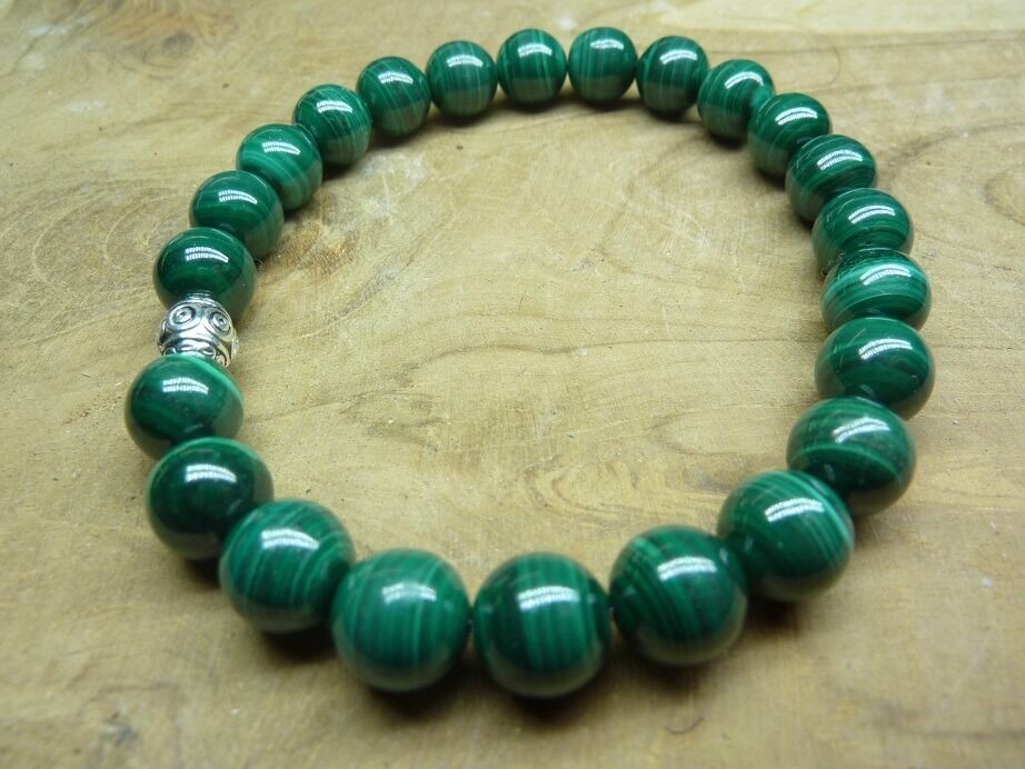 Bracelet Malachite – Perles rondes 8 mm