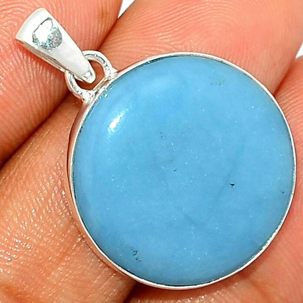 Pendentif Angelite Monture argent 925 Ref 0430