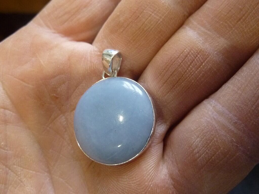 Pendentif Angelite Monture argent 925 Ref 0430