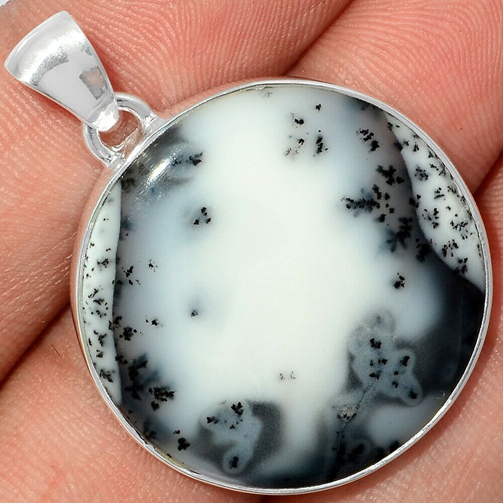 Pendentif Merlinite opale dentritique Monture argent 925 REF 3186