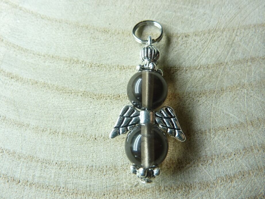 Pendentif larme d'apache obsidienne ange