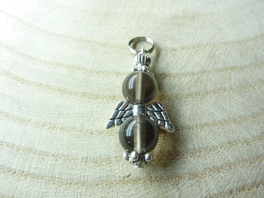 Pendentif larme d'apache obsidienne ange