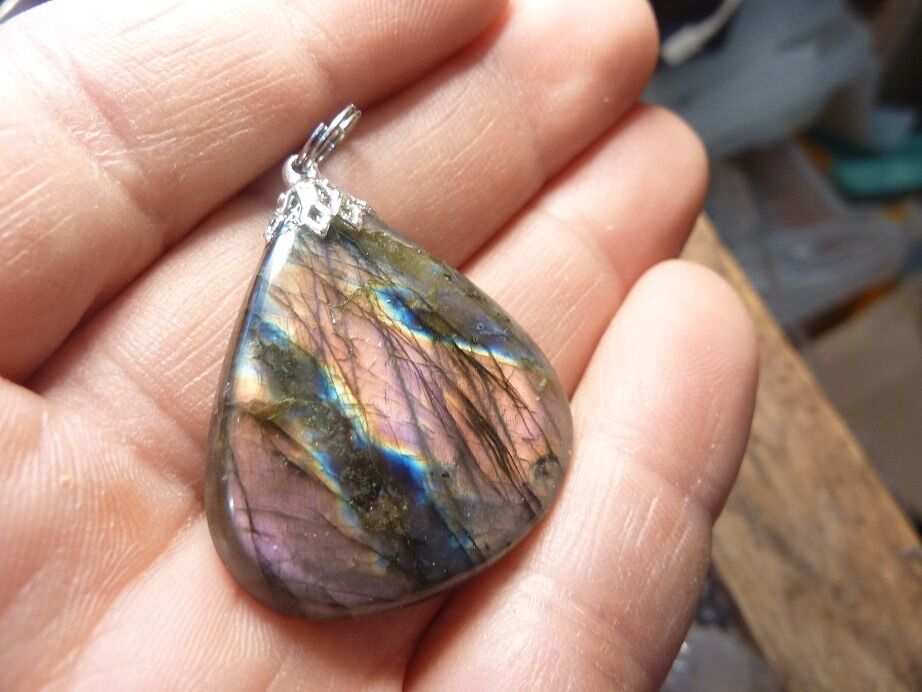 Pendentif Labradorite violet Rare ! ref 3105
