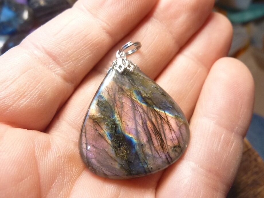 Pendentif Labradorite violet Rare ! ref 3105